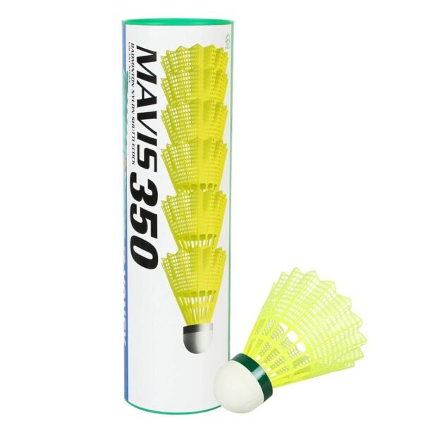 YONEX Mavis 350 Nylon Badminton Shuttlecocks (Yellow, Slow Speed)