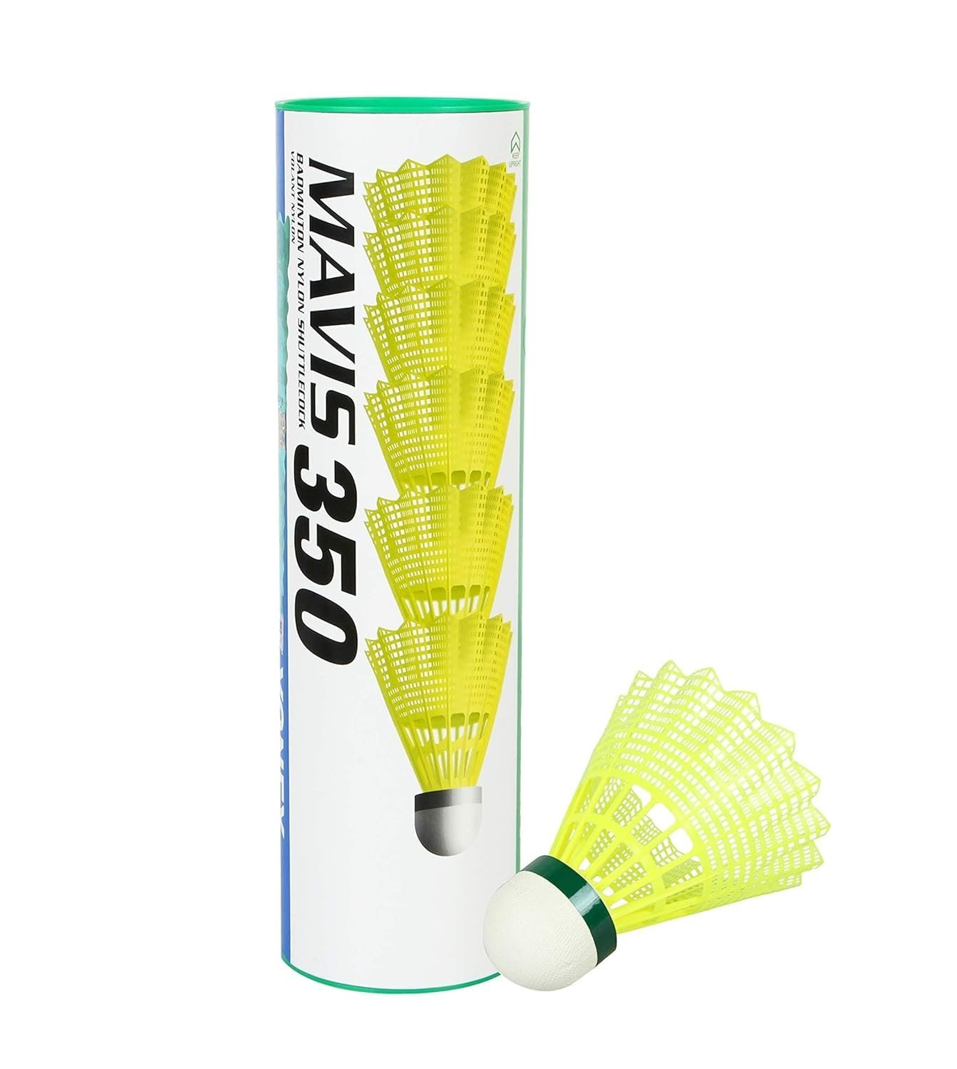 Version 1.0.0 YONEX Mavis 350 Nylon Badminton Shuttlecocks (Yellow, Slow Speed) - Image 1
